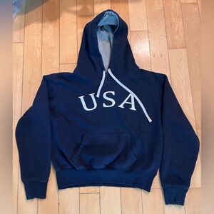 Kids Navy Blue USA Pullover Hoodie Size Medium